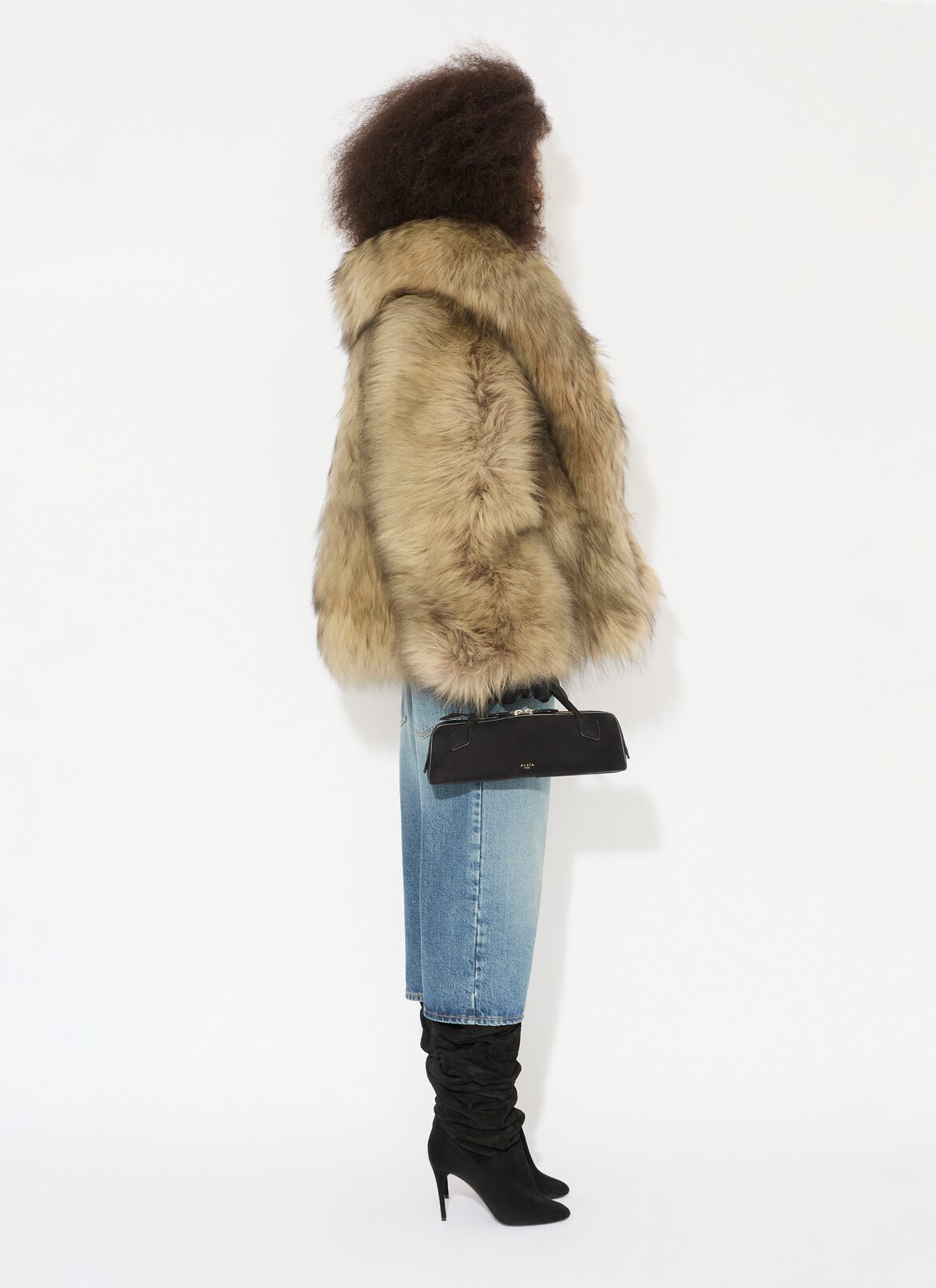 DENIM BERMUDA SHORTS WITH KNITTED WAISTBAND ALAÏA BLEU VINTAGE DENIM BERMUDA SHORTS WITH KNITTED WAISTBAND